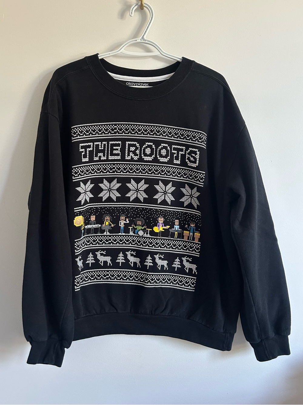 The Roots Band Black Crewneck Christmas Sweater
